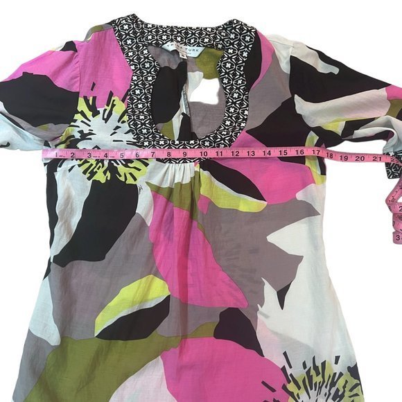 Trina Turk Cotton/Silk Blend Abstract Lightweight Shirt Size Small‎ - Picture 4 of 6